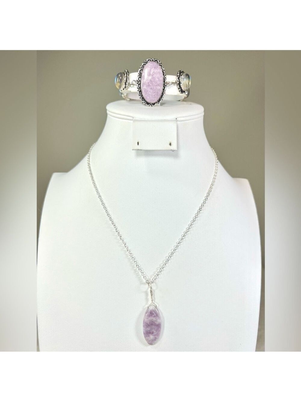 Lepidolite 925 Dainty Gemstone Necklace & Bracelet